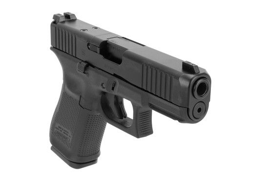 Glock 19 Gen5 MOS optic ready 9mm pistol features front slide serrations and bull nose with Ameriglo Bold sights